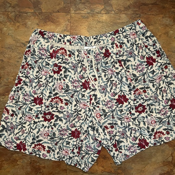 J. Jill Floral Print Drawstring Shorts Women’s XL Casual Summer Loungewear - Picture 2 of 5